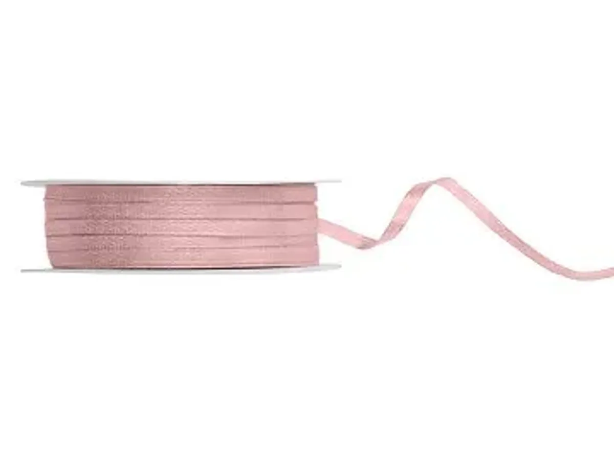 Satengbånd light dusty rose 0,3cm 50m