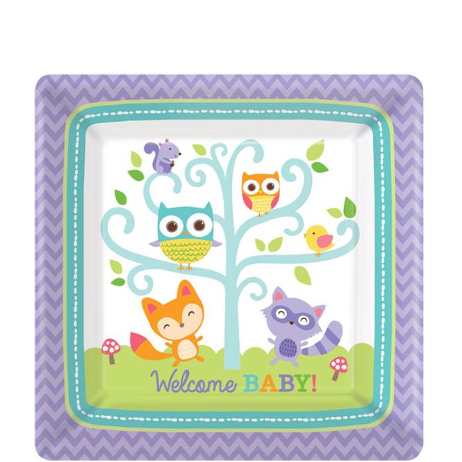 Hovedbilde Woodland Welcome Baby Papptallerken 8-pk