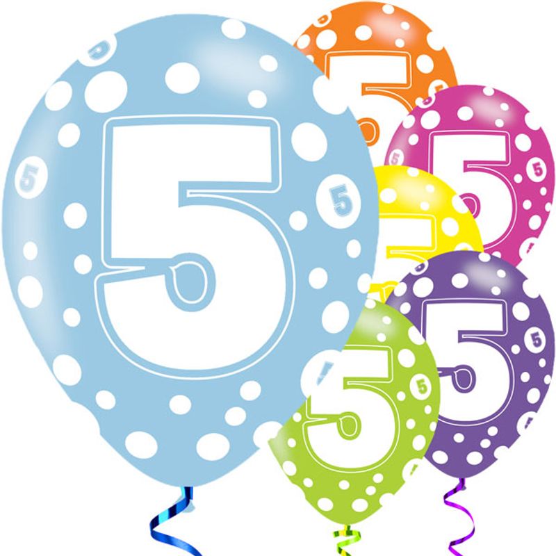 Ballonger 5 årsdag ass. 6-pk