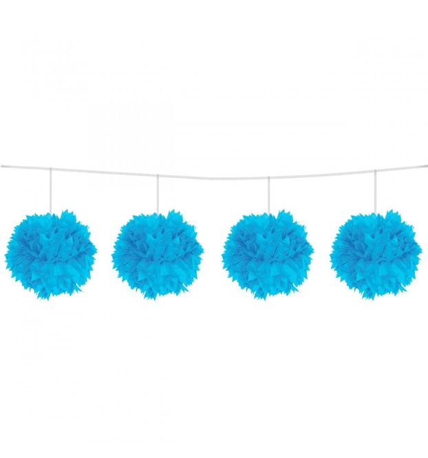 Hovedbilde Pom Poms Girlander Lyseblå 3 meter