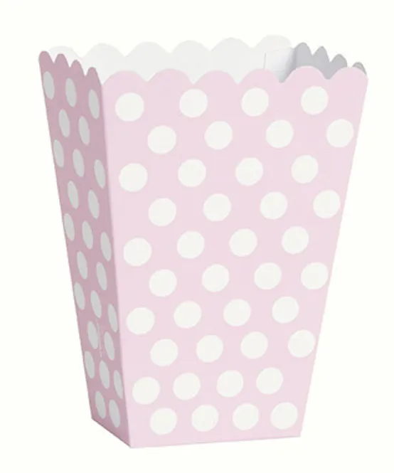 Hovedbilde Boks Til Godsaker Hvit Dots Rosa 8-pk