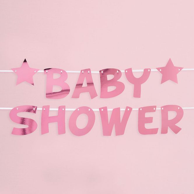 Hovedbilde Little Star Pink Babyshower Banner 2,5m