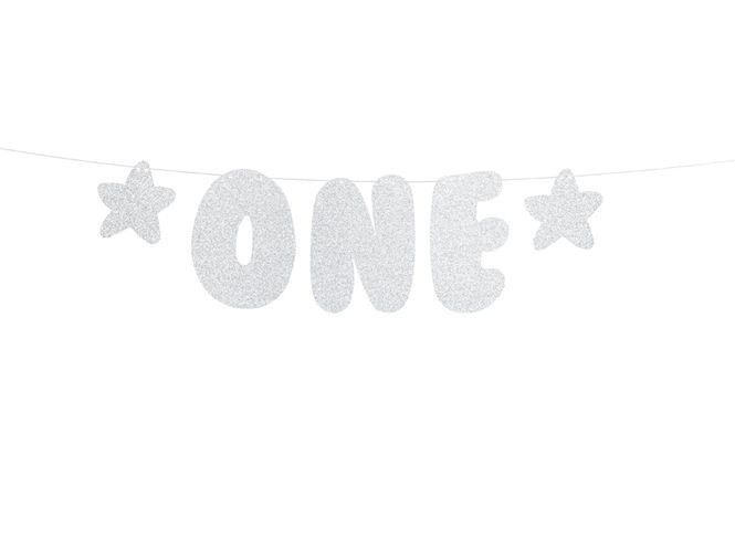 Hovedbilde Banner 1St Birthday Sølv Glitter