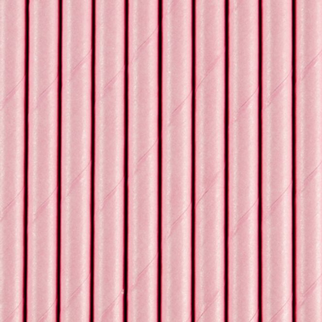Hovedbilde Papirsugerør Lys Rosa 10-pk