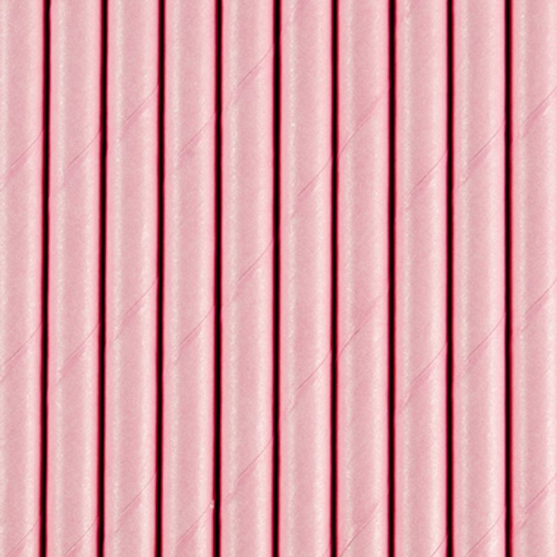 Papirsugerør Lys Rosa 10-pk