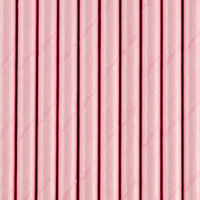 Hovedbilde Papirsugerør Lys Rosa 10-pk