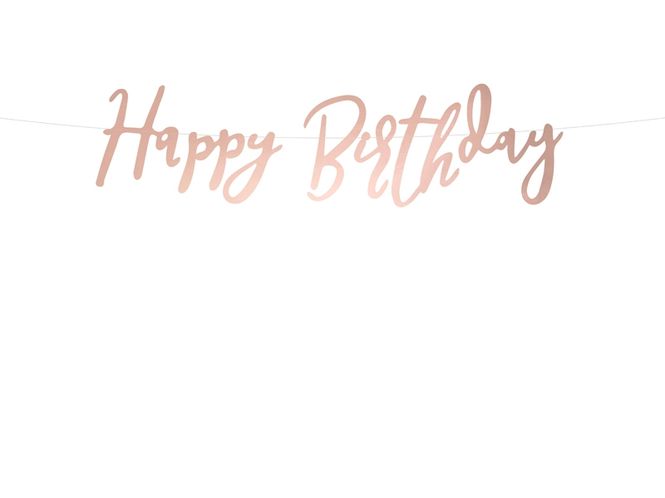 Hovedbilde Happy Birthday Rosegull Banner 62cm