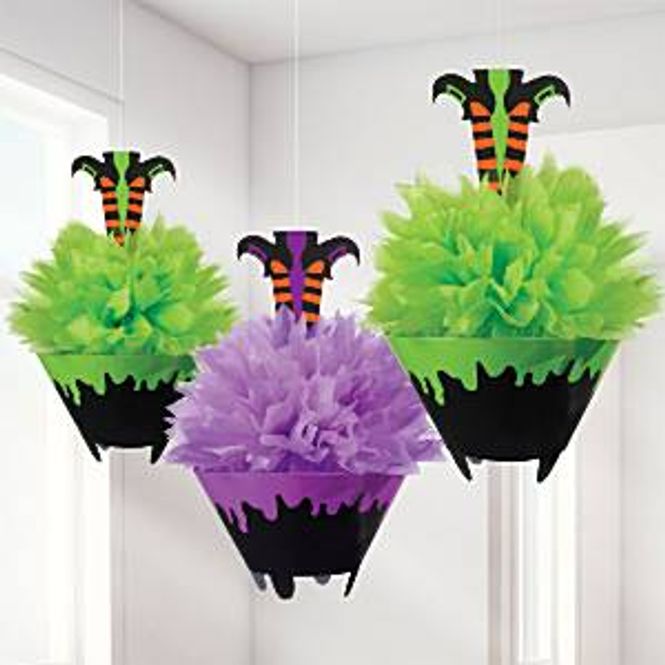 Hovedbilde Pom Poms Heks Dekorasjon 3pk