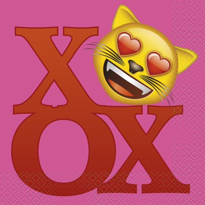 Hovedbilde Emoji Valentine Servietter  16-pk