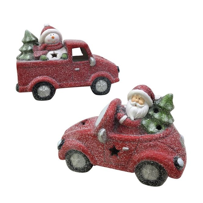 Hovedbilde Bil med juletre og nisse  