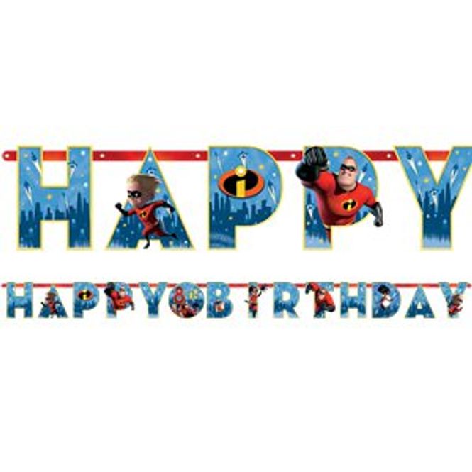 Hovedbilde Incredibles 2 Happy Birthday Banner
