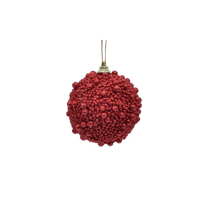 Hovedbilde Julekule Snøball 8cm Rød 6-pk