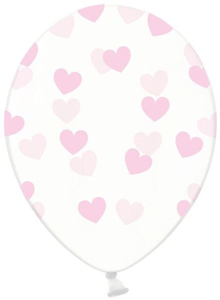 Hovedbilde Ballonger Hjerter Klar/Rosa 6-pk