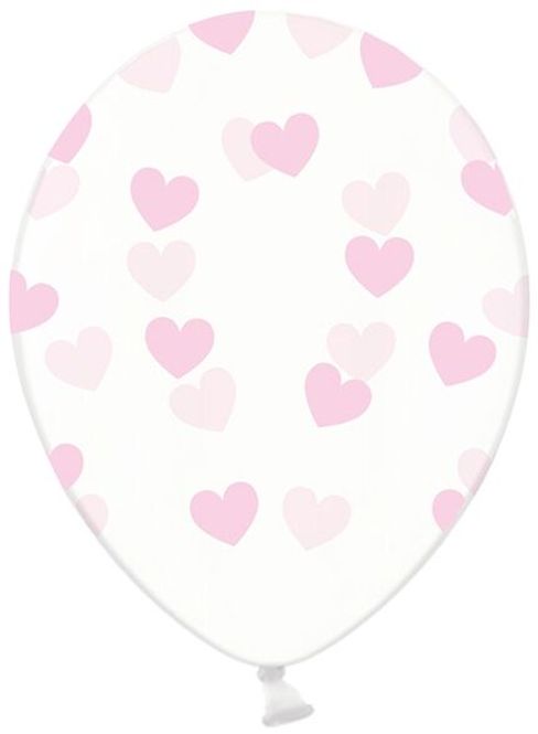 Hovedbilde Ballonger Hjerter Klar/Rosa 6-pk