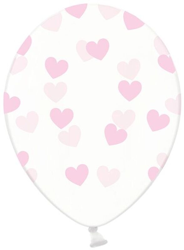 Ballonger Hjerter Klar/Rosa 6-pk