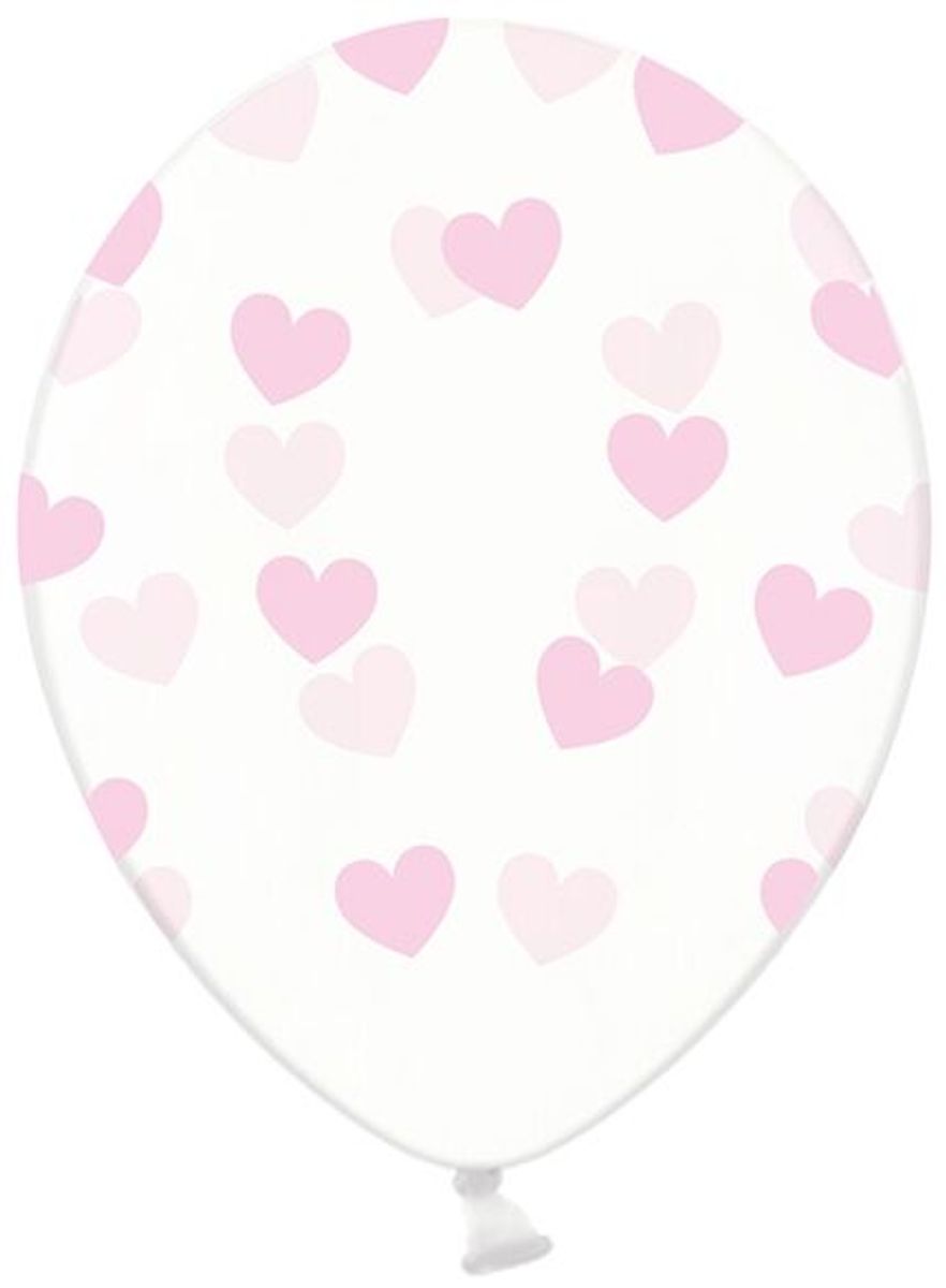 Ballonger Hjerter Klar/Rosa 6-pk