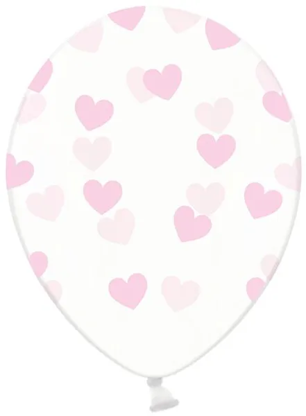 Hovedbilde Ballonger Hjerter Klar/Rosa 6-pk
