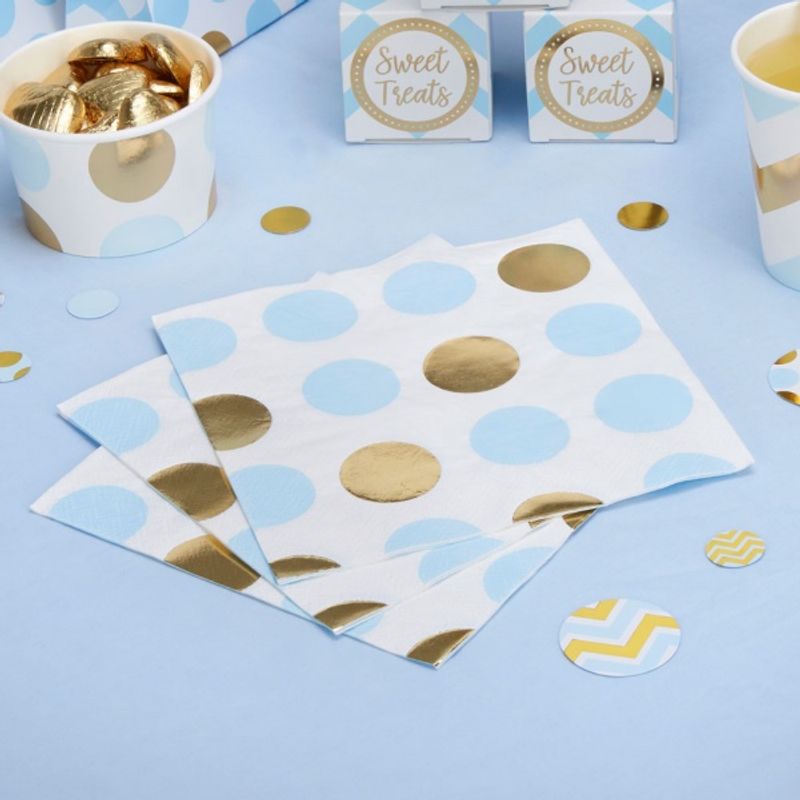 Servietter Lunsj Pattern Works Blå Gull 16pk