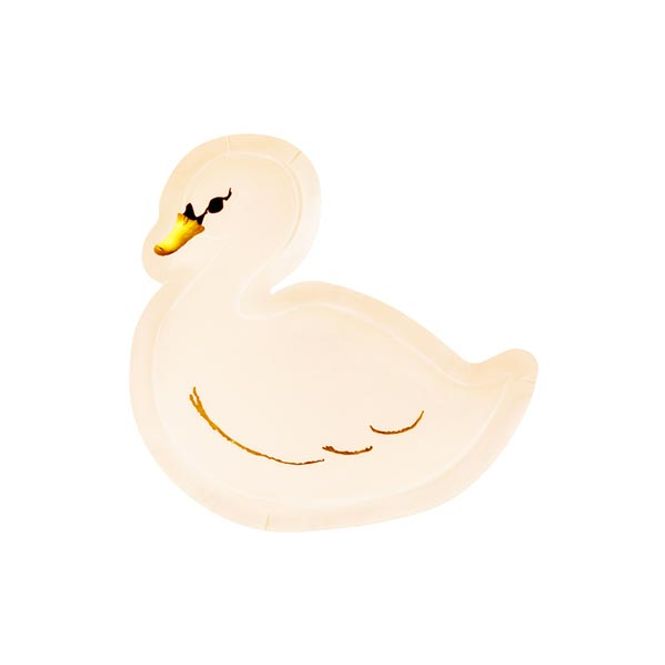 Hovedbilde Papptallerken svane 22 cm 6 pk