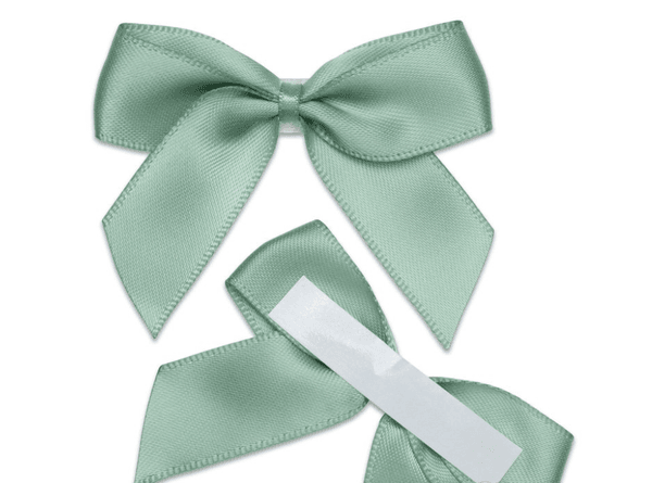 Hovedbilde Satengsløyfe selvklebende sage green 12 pk