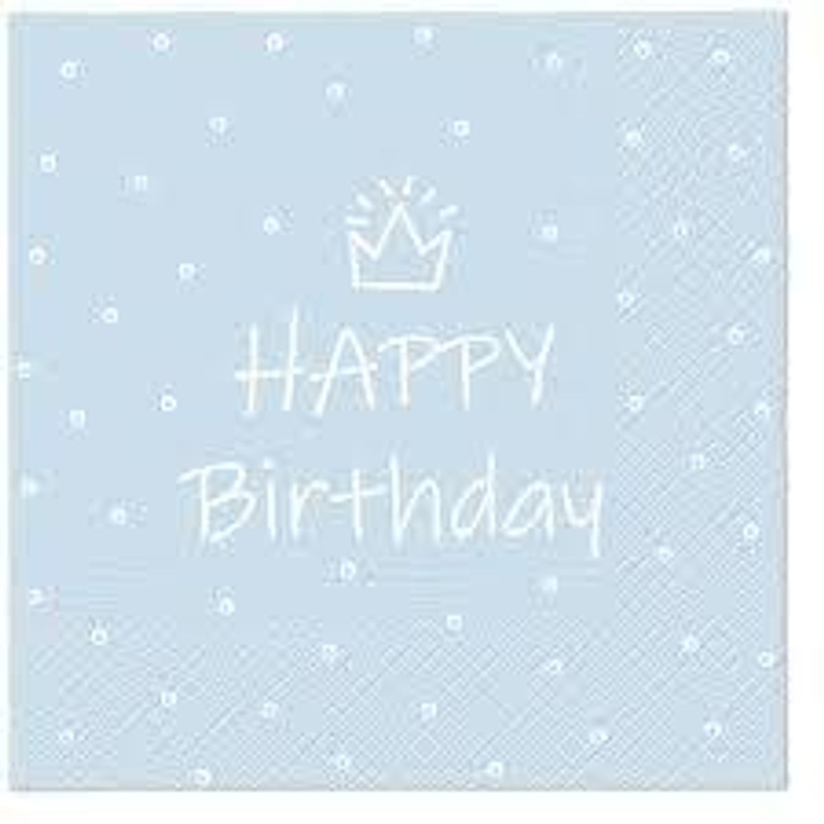 Servietter Happy Birthday lys blå Lunsj 20-pk