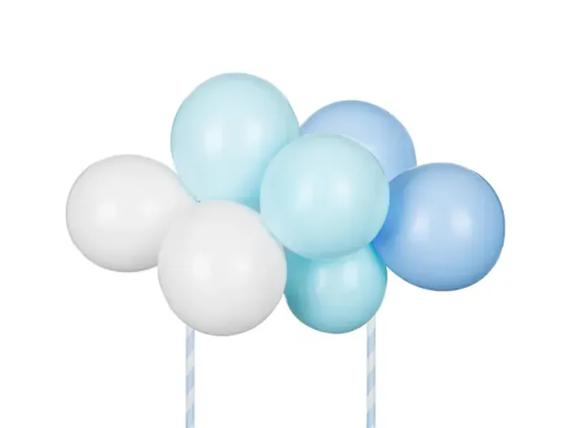 Kaketopp ballonger blå