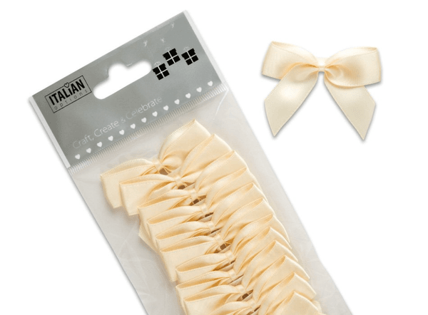 Hovedbilde Satengsløyfe selvklebende krem 12 pk